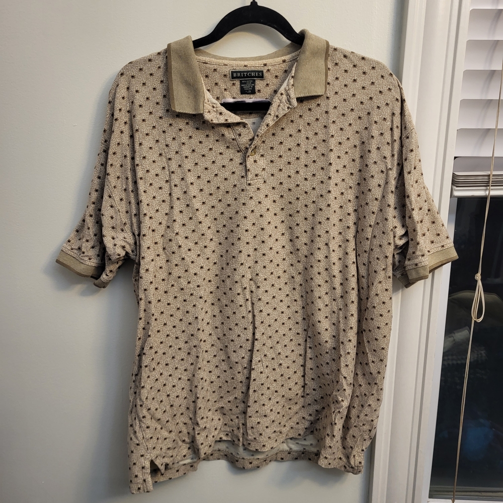 Ritchey Men's Patterned Beige Polo Shirt
